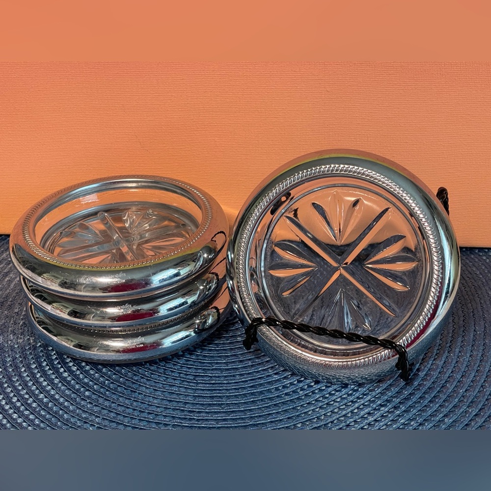 Vintage Cavalier coasters by National Silver